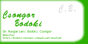 csongor bodoki business card